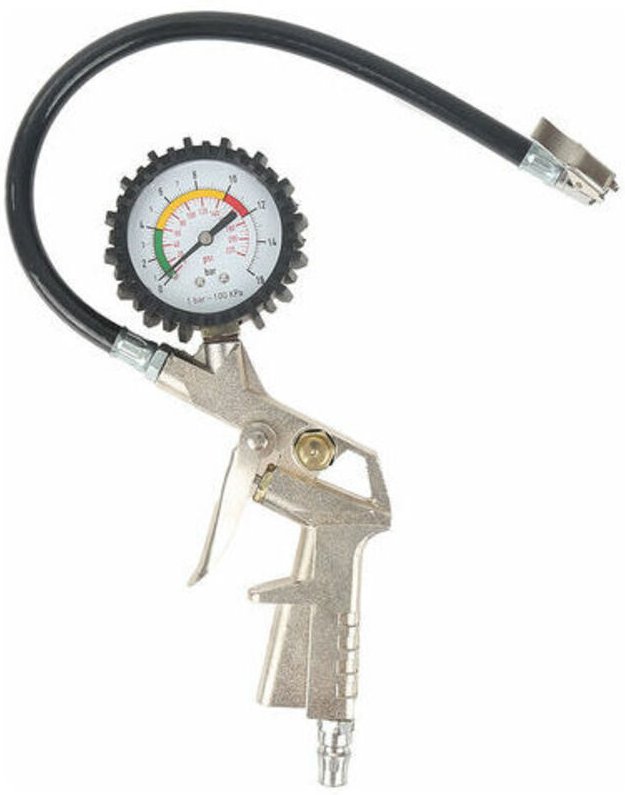 Pistola di gonfiaggio, manometro da 40 mm, 16 bar, ciclo automatico, calibro tedesco