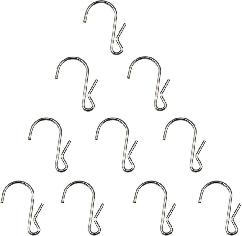 10-teilige Clip-On-Haken aus poliertem Metall, 10 lb Tragkraft