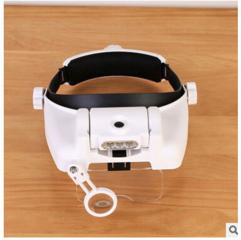 Wiederaufladbare Stirnlampen-Lupenbrille mit LED-Licht, freihändig und 6 abnehmbaren Linsen für Arbeiten im Nahbereich, ...