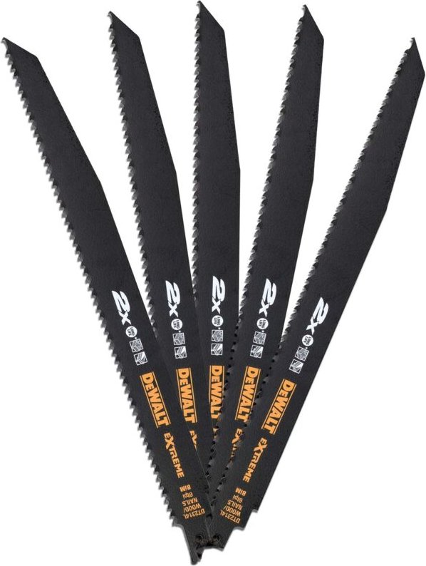 Dewalt - extreme Bi-Metall Säbelsägeblätter für Holz mit Nägeln, 5 Stück DT2314L