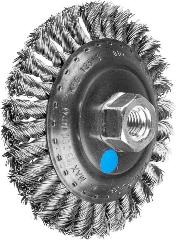 Pferd - Kegelbürste gezopft kbg ø 125x15 mm M14 Edelstahl-Draht-Ø 0,50mm Winkelschleifer