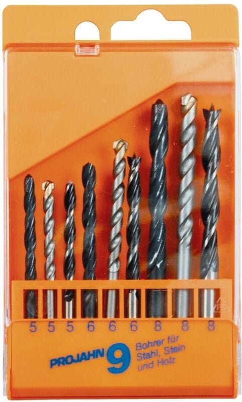 Thumbnail - Projahn Kunststoffkassette Stahl/Stein/Holz 9-tlg. 5-8 mm