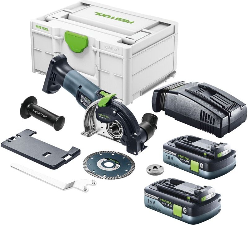 Dsc-agc 18-125 fh EB-Basic Akku Freihandtrennsystem 18 v 125 mm Brushless + 2x Akku 4,0 Ah + Schnellladegerät + Systaine...