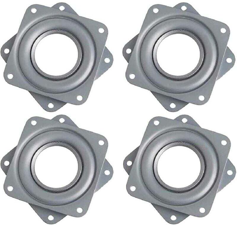 4 Zoll quadratischer Drehteller, 360 Grad, Kugellager drehbar, verzinktes Metall, geräuschlose Schwenkplatte, optimale F...