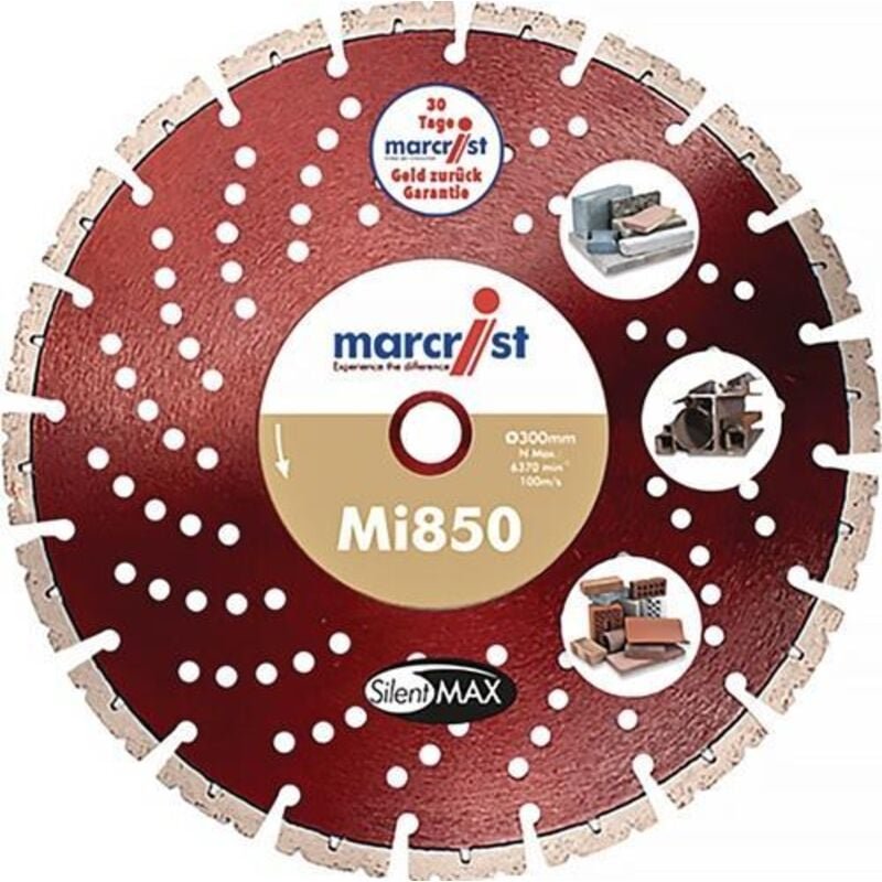 Marcrist - Diamanttrennscheibe MI850S ø 300 mm Bohrung 20 mm Segmenthöhe 10 mm Segmentstärke 3,2 mm Segmentbreite 40 mm