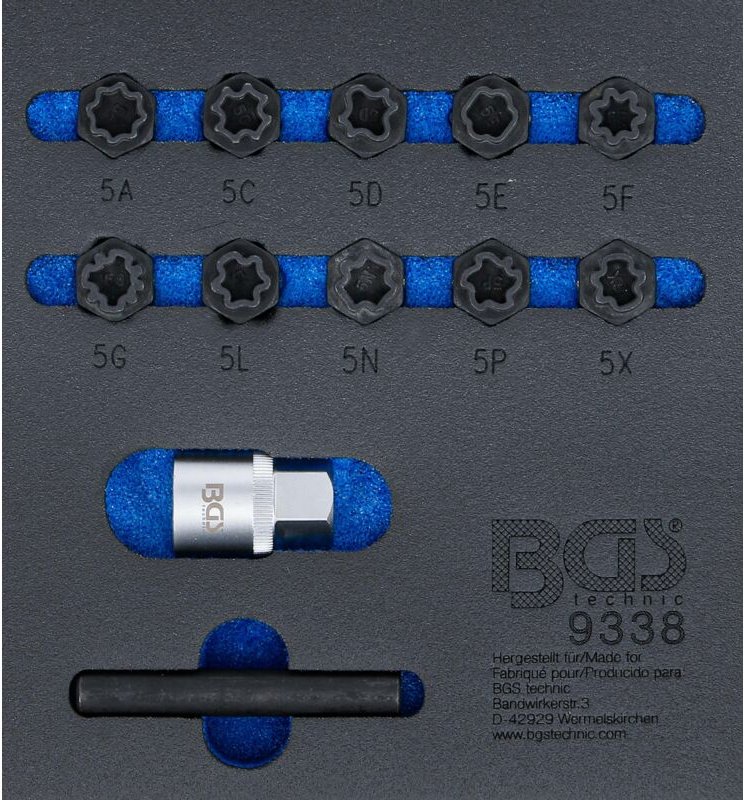 Bgs Technic - Werkstattwageneinlage 1/6: Felgenschloss-Werkzeug-Satz für Mercedes-Benz 12-tlg.
