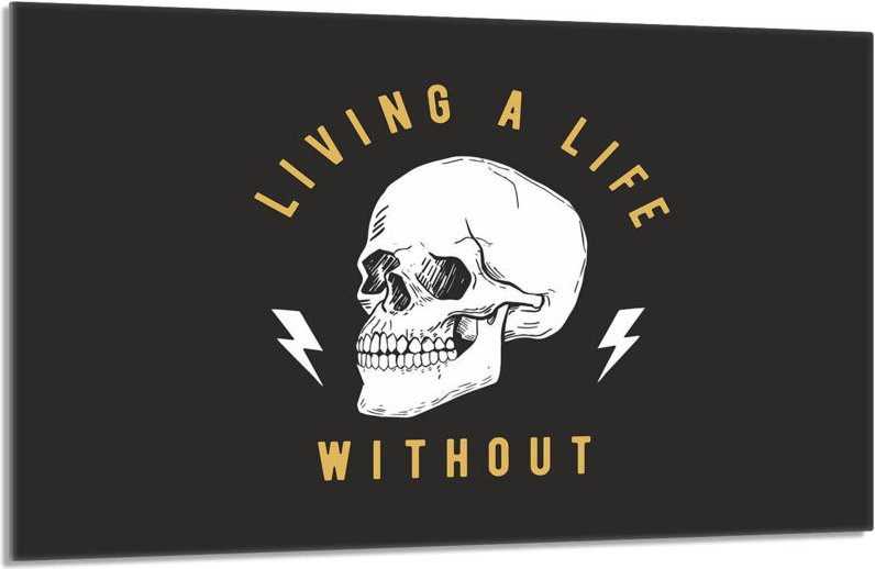 Glas-Herdplattenschutz 80x52 Totenkopf