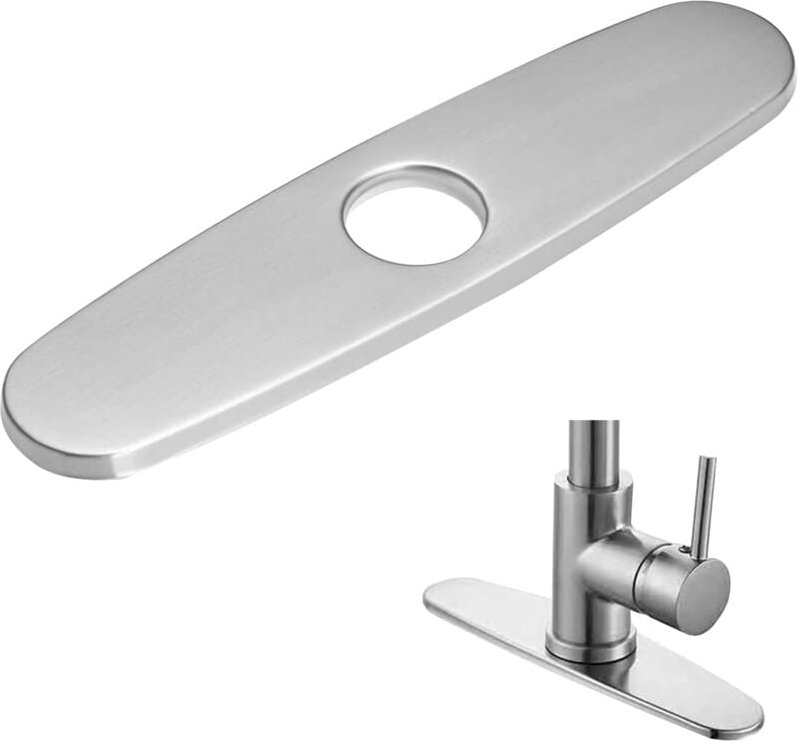 Thumbnail - Sollbry - Wasserhahn-Abdeckplatte, 25,4 cm, gebürstetes Nickel, Rosettenplatte, Wasserhahn-Basisloch-Abdeckplatte aus Ed...