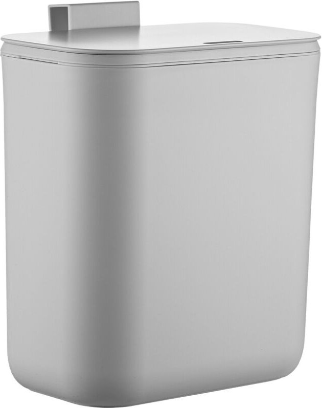 Relaxdays Küchenmülleimer, 9 L, hängender Komposteimer, für Biomüll & Restmüll, Türmüllbehälter, Kunststoff, grau