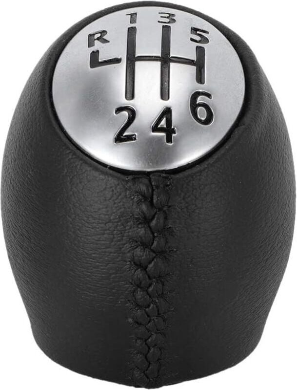 Lntyq - Auto-Schaltknauf, 6-Gang-Autoschaltknauf aus Leder mit Hebelabdeckung