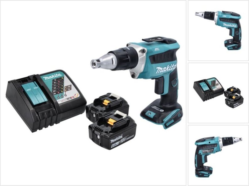 Dfs 452 rg Akku Schnellbauschrauber 18 v Brushless + 2x Akku 6,0 Ah + Ladegerät - Makita