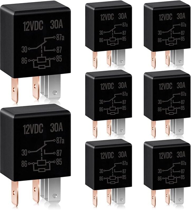 Tlily - 5-Poliges Relais, 12 v, 30 a, Multi-Kfz-Relais, Kfz-Hochleistungsrelais für Automotor-ErsatzzubehöR, 8 StüCk