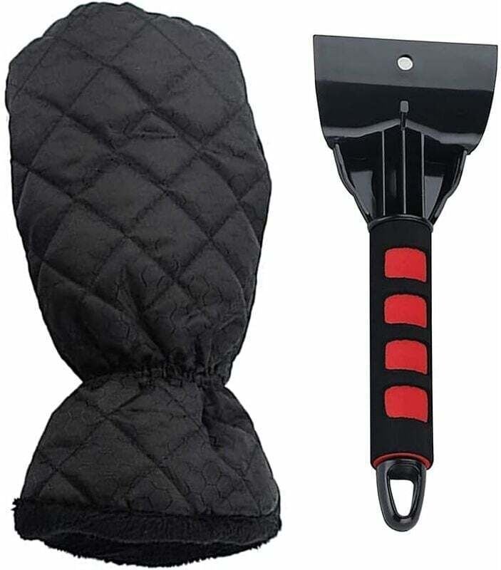 Ulisem Eiskratzer mit Handschuh für Auto, SUV und Van, robuster Eiskratzer zum Enteisen von Auto-Windschutzscheiben und ...