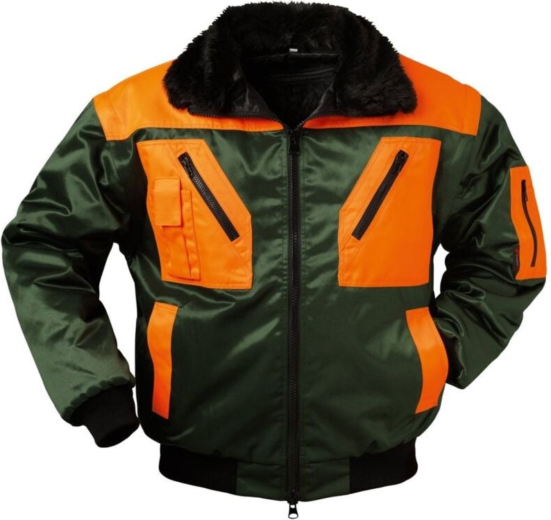 Pilotenjacke Rotdorn, Gr.S, grün/orange