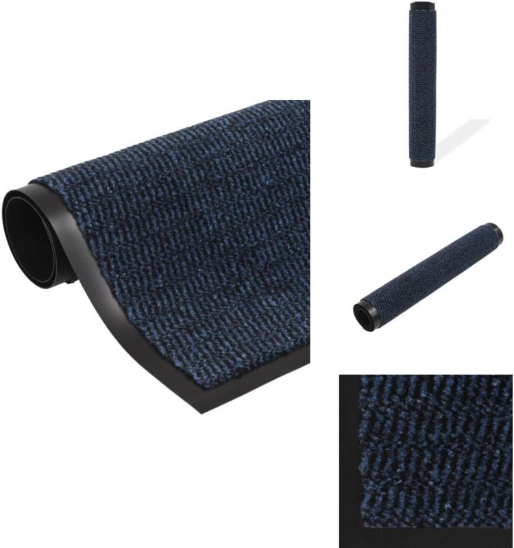 Thumbnail - Schmutzfangmatte Rechteckig Getuftet 80x120 cm Blau - Schmutzfangmatte - Eingangsmatte - Türklinke - Treppenmatte - Bade...