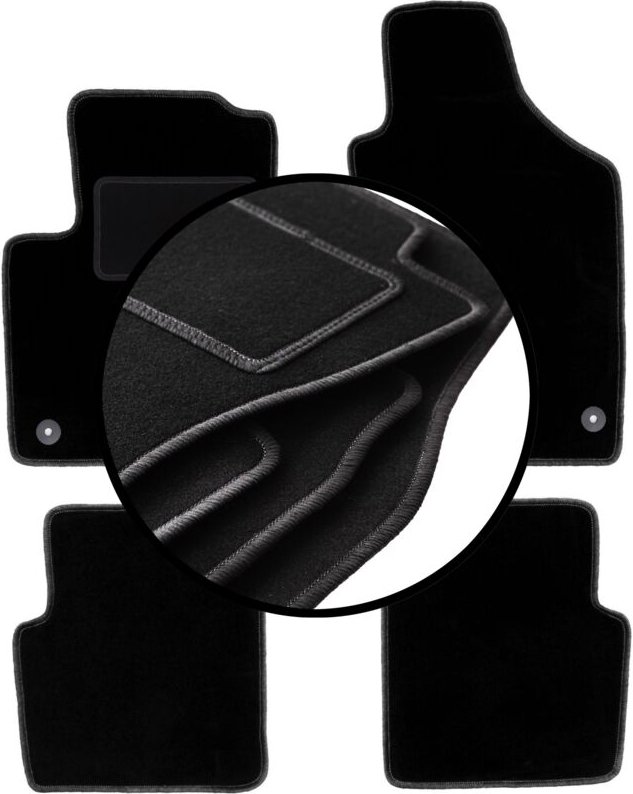 Komplettset Veloursmatten für: Fiat 500 FL Schrägheck (2013-2019)