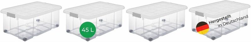 Novaliv - 4x Aufbewahrungsbox 4x Aufbewahrungsbox, 4x Deckel, 16x Rollen