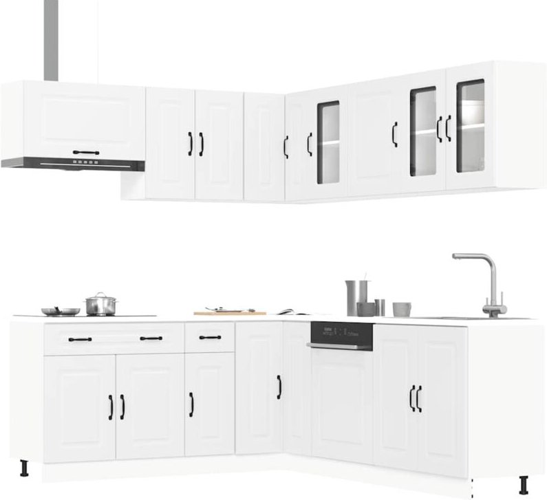 11-tlg. Küchenschrank-Set Kalmar Weiß Holzwerkstoff Vidaxl