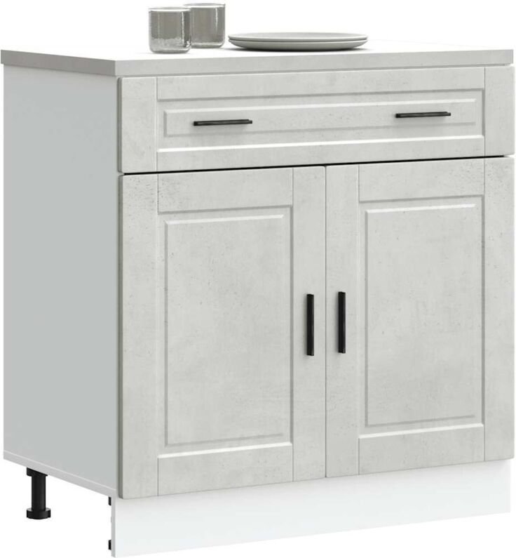 vidaXL Küchenunterschrank Porto Betongrau Holzwerkstoff