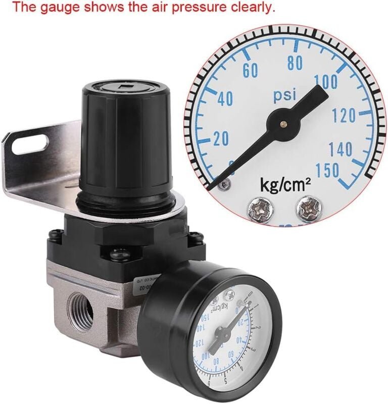 Ej.Life Luftdruckregler, AR2000 G1/4 luftbetriebener Kompressor mit Manometer, 0,05 0,85 MPa