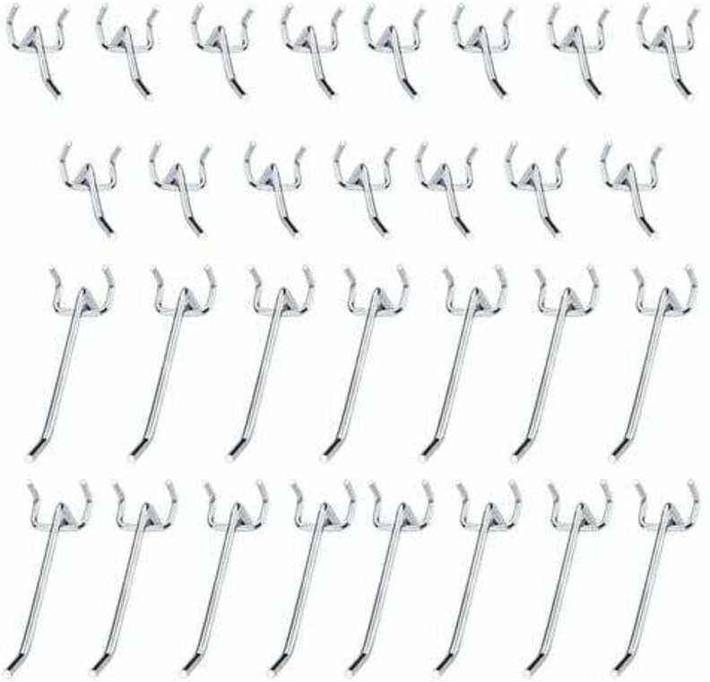 Rapanda - 30 Stück Stecktafelhaken, Metall-Stecktafelhaken, Zubehör – 10 cm und 5 cm Einzelhaken-Set für Garagen, Geräte...
