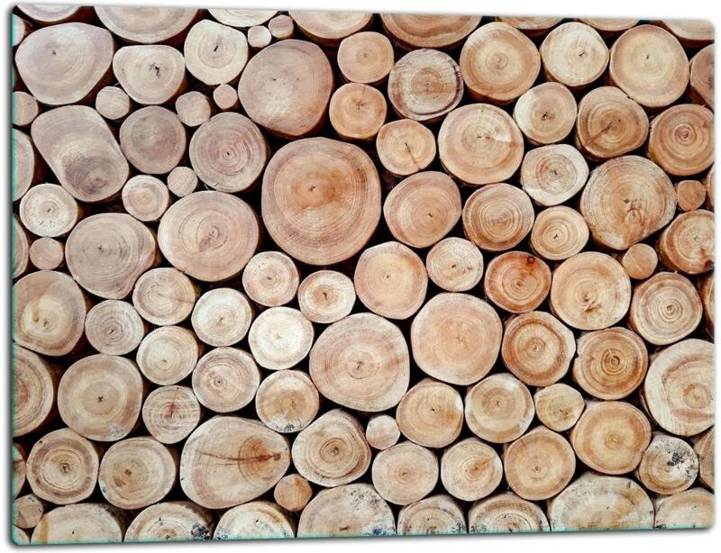 Glasschild Schneidebrett 52x40 Holz