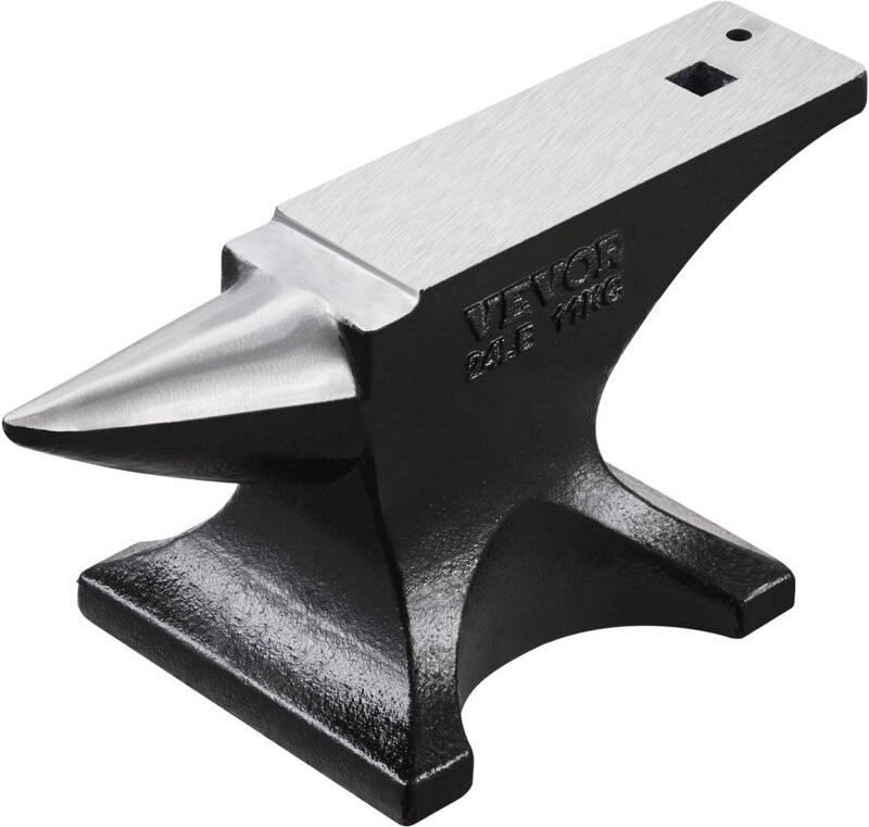 Einzelhornamboss schwerer Amboss aus Gussstahl 11,5 kg robuster runder Hornamboss mit hoher Härte & stabiler Basis, Meta...