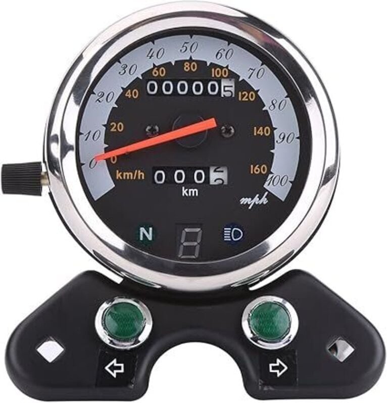Thumbnail - Digitales Messgerät, Motorrad-Tachometer, Universal-Motorrad-Drehzahlmesser, Dual-Kilometerzähler, Tachometer, Digitalan...