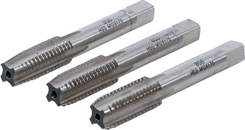 Bgs Technic - Gewindebohrer-Satz Vor-, Mittel- und Fertigschneider hss-g M12 x 1,75 3-tlg.