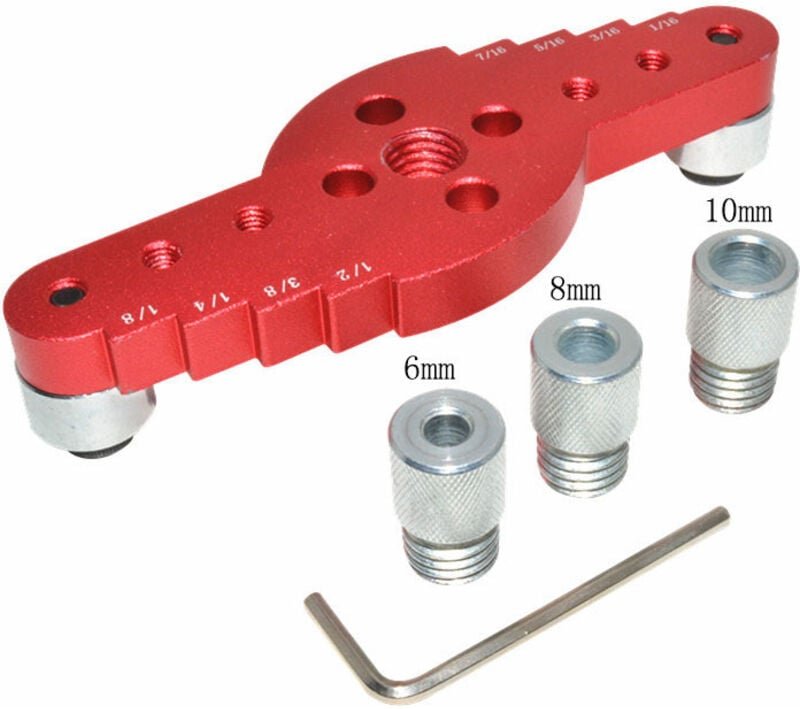 2-in-1-Bohrführung für Holzbearbeitung, vertikale Dübelbohrlehre, Holzlochsucher mit Bohrbuchse, Dübelbohrführung für di...