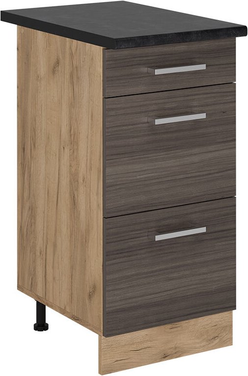 Vicco - Küchenunterschrank R-Line, Edelgrau, 40 cm mit Schubladen, ap Anthrazit