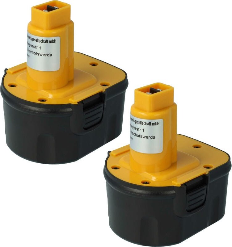 vhbw 2x Akku Ersatz für Black & Decker A9252, A9252 England SL1 3YD, A9266, A9275 für Elektrowerkzeug (2000mAh NiMH 12 V...