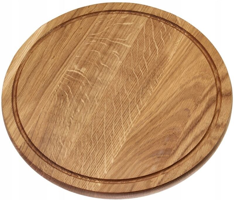 Rundes Schneidebrett aus Eiche, antibakterielles Jausenbrett, Holzschneidebrett mit speziellen - Kadax