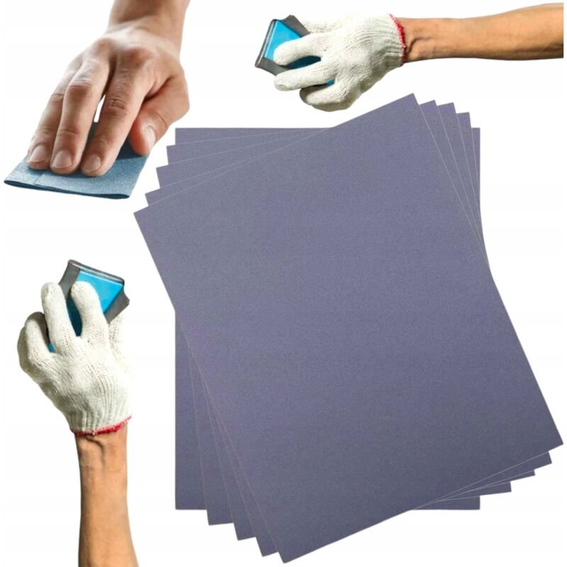 Schleifpapier 5 Stück Wasserbasiert Blatt 28x23 cm P1000 für Nassschliff