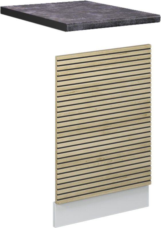 Vicco - Geschirrspülblende Fame-Line, Eiche Paneel, 45 cm , ap Anthrazit