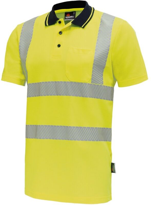 Warnschutz Polo-Shirt vwp Gr. 2XL leuchtgelb/marine - Vizwell