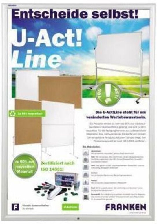 Bilderwechselrahmen Security 65,6 x 90,3 x 1,7 cm (b x h x t) din A1 Aluminium silber