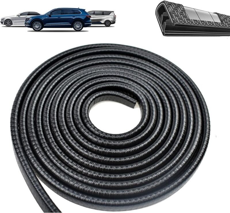 Jalleria - 10M Autotürschutz, Barhocker-Schutzdichtungspads U-förmige Blechdichtung Kein Kleben nötig - Schwarz