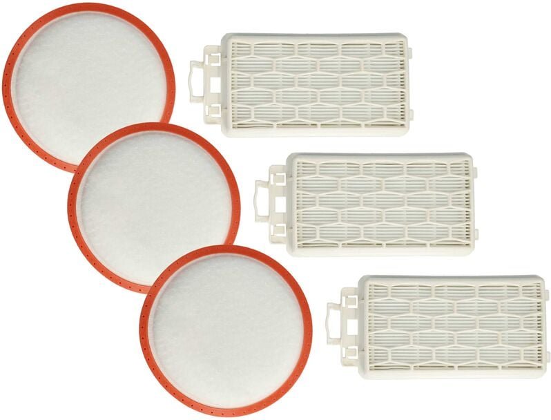 vhbw Filter-Set kompatibel mit Dirt Devil Infinity Rebel 53HF DD5551-2 Staubsauger - 6x Filter (Motorschutz-Filter, Ausb...