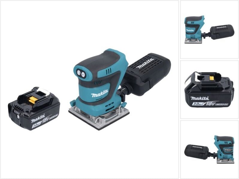 Thumbnail - Dbo 484 F1 Akku Schwingschleifer 18 v 112 x 102 mm + 1x Akku 3,0 Ah - ohne Ladegerät - Makita