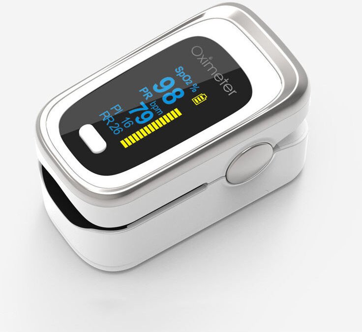 Memkey - Digitales Pulsoximeter zur Messung der Sauerstoffsättigung im Blut und des Pulses, 61 x 36 x 32 mm, 41 g, weiß ...