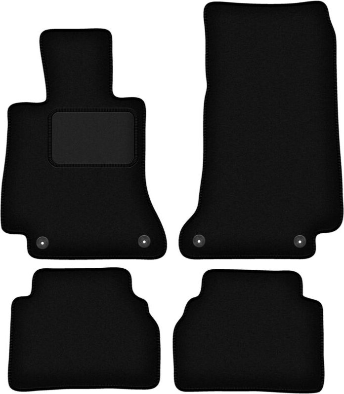 Schwarze Veloursmatten für: Mercedes E W213 Limousine, Kombi, Liftback, Coupé (2015-)