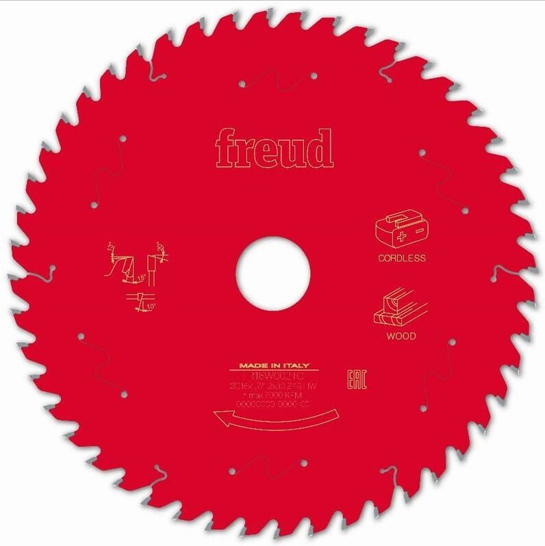 Freud - Sägeblatt für Akku-Handkreissäge Ø216 1,7/1,2 AL30 Z48 ba 15° - F03FS10071 -FR16W002TC