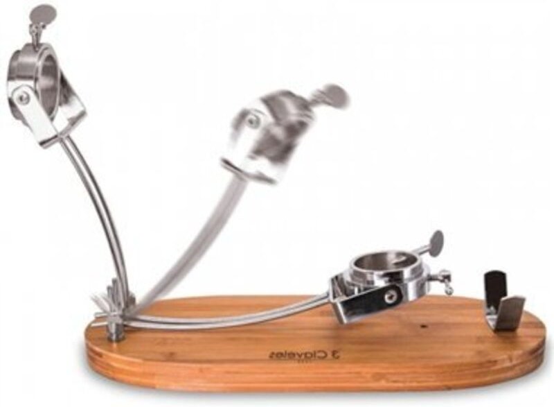 3 Claveles - Faltbarer Schinkenhalter, 2-Position schwenkbar, Holz of Bambus und Edelstahl - 47 x 18,5 cm