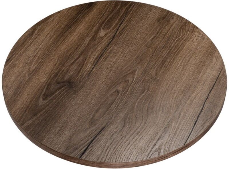 Tischplatte aus schokoladenbraunem Eichenlaminat, rund, 68 cm Durchmesser, für einen Tisch oder Couchtisch