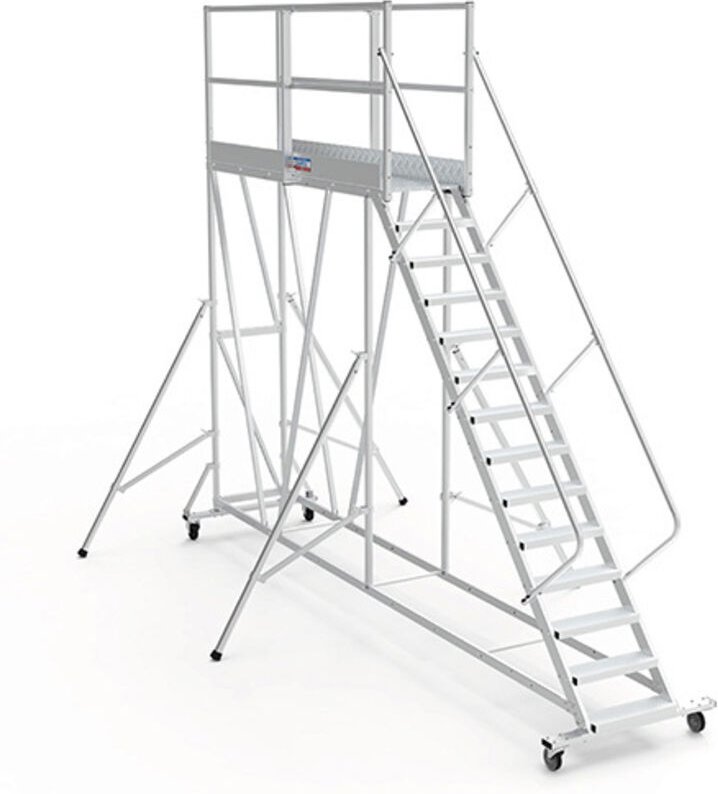 Mobile Plattform mit Geländer rechts und links - Maximale Arbeitshöhe 4.20m - PTF2511-GD