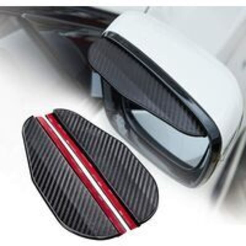 Ersandy - 2 Stück Rückspiegel-Regenschutz, Rauchschutz, universeller Carbonfaser-Seitenspiegel, Regen-Augenbraue für Aut...