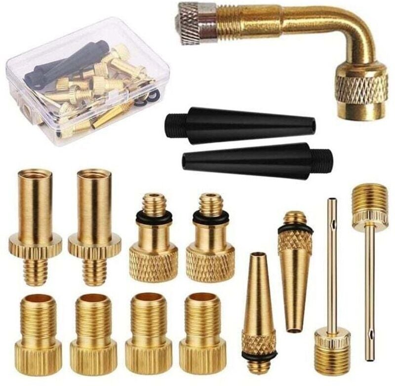 Thumbnail - Fahrradpumpe aus Messing – Fahrradventil-Set – Fahrradpumpenadapter, Ballpumpennadel, Aufblasdüse, Luftpumpenzubehör für...