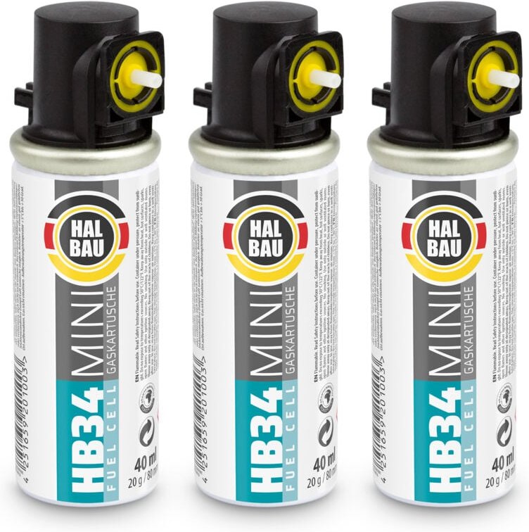 Halbau - Gaskartusche 80mm 40ml Fuel Cell Ersatzgas für Stiftnagler HB34 - 3 St.