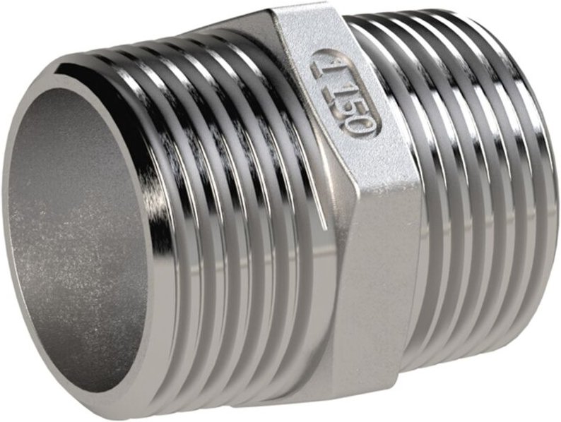 Riegler Doppelgewindenippel, R 3, AG, SW 91, ES 1.4408